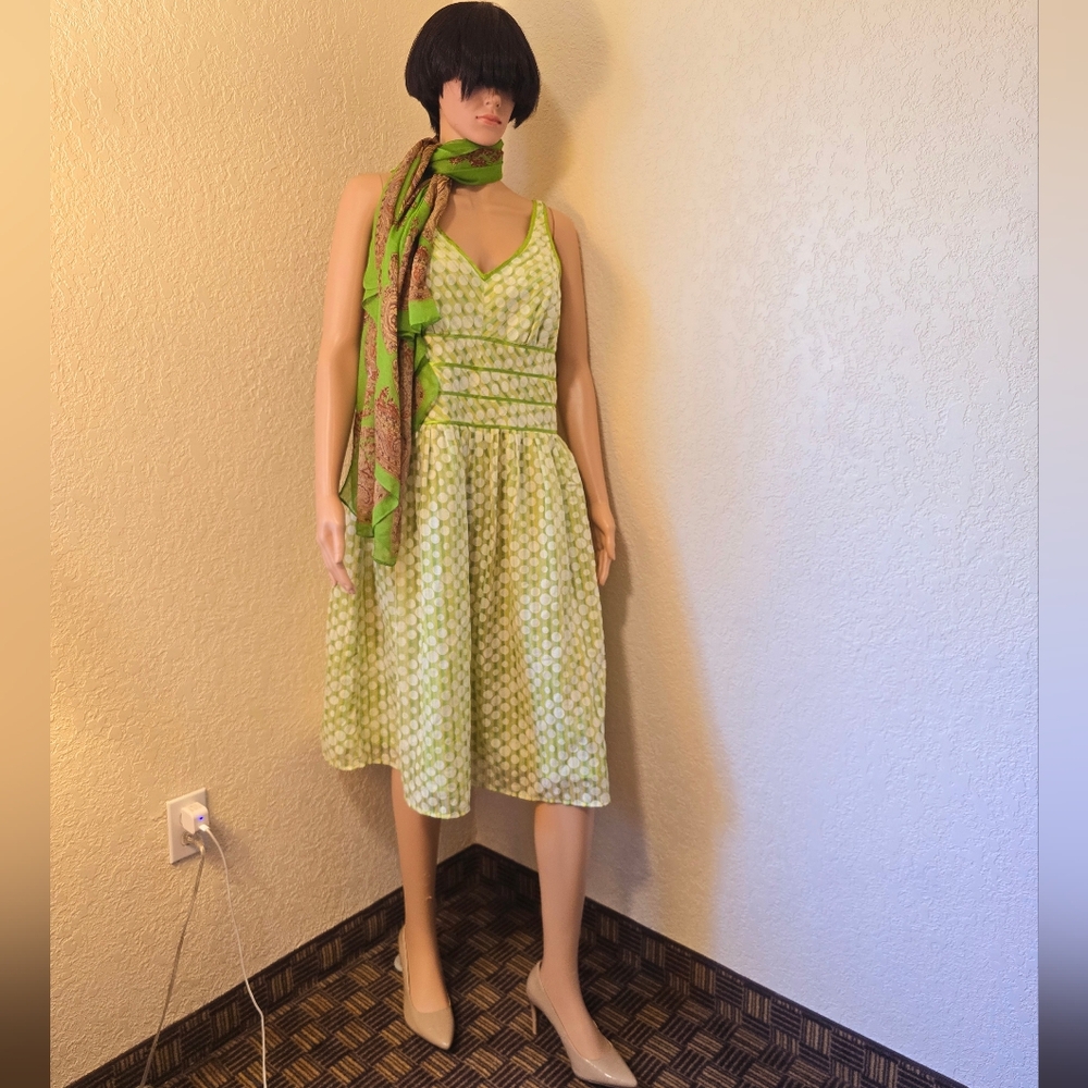 GNW Lime Green Polka Dot Dress